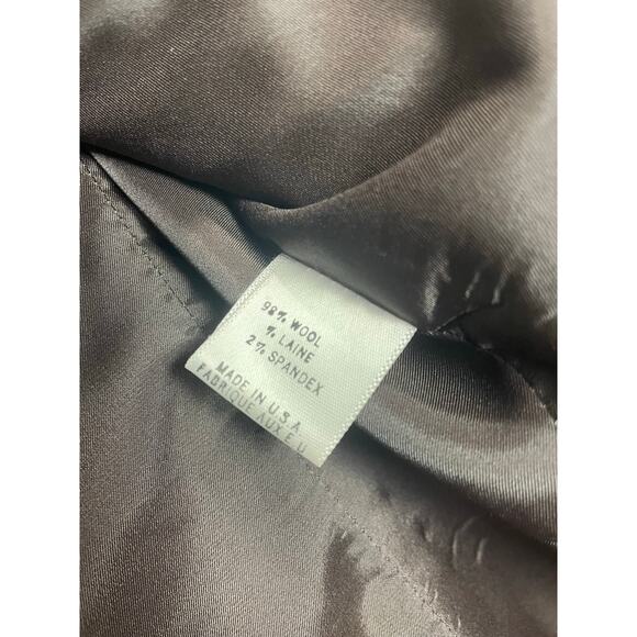 Theory Removable Fox Fur Collar Light Brown Wool Blazer Jacket SZ 4 Small Chic - Picture 5 of 6